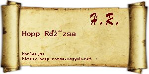 Hopp Rózsa névjegykártya
